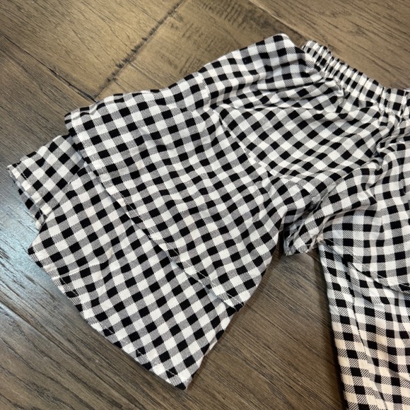 Lucca Off Shoulder Top Gingham Ruffle Flounce‎ Short Sleeve Blouse Medium - Picture 3 of 6